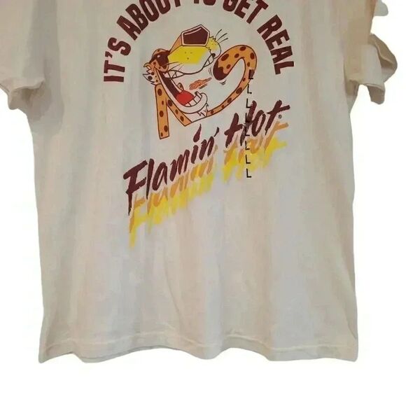 Cheeto's Men's Ivory Cotton/Poly Flamin' Hot Crewneck Short Sleeve T-shirt NEW - Picture 4 of 8